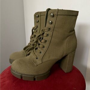 Esprit Khaki Lace-Up Boots for Women